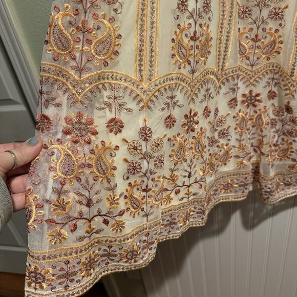 Soft Surroundings Inez Sequined Floral Maxi Skirt Plus Size 3X - Picture 4 of 9